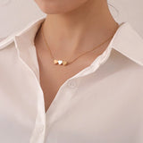 Three Hearts Necklace Female Pop Alloy Chain Manual Sautoir