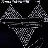 Women's Rhinestone Bra Chain Set Sexy Crystal Bikini Club Party Jewelry