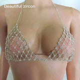 Women's Rhinestone Bra Chain Set Sexy Crystal Bikini Club Party Jewelry
