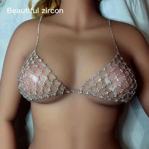 Women's Rhinestone Bra Chain Set Sexy Crystal Bikini Club Party Jewelry
