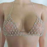Women's Rhinestone Bra Chain Set Sexy Crystal Bikini Club Party Jewelry