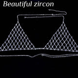 Women's Rhinestone Bra Chain Set Sexy Crystal Bikini Club Party Jewelry