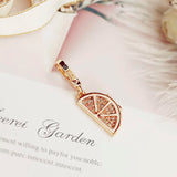 Orange Charm Women Zipper Key Chains Small Pendant Girl Necklace Gift
