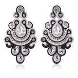 Soutache Earrings Ethnic Boho Crystal Weaving Drop Earrings