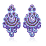 Soutache Earrings Ethnic Boho Crystal Weaving Drop Earrings