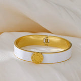 Women's Enamel Titanium Steel Bangle Roman Figure 18k Jewelry