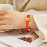 Women's Enamel Titanium Steel Bangle Roman Figure 18k Jewelry