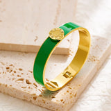 Women's Enamel Titanium Steel Bangle Roman Figure 18k Jewelry