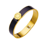 Women's Enamel Titanium Steel Bangle Roman Figure 18k Jewelry
