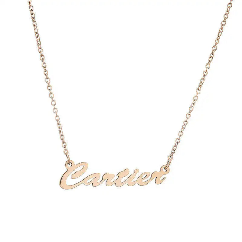 Personalized Letter Logo Necklace - Stainless Steel Plated