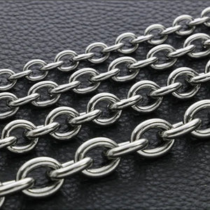 Thick Wide Cross Chain Stainless Steel Necklace