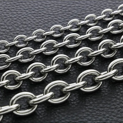 Thick Wide Cross Chain Stainless Steel Necklace