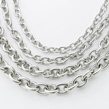 Thick Wide Cross Chain Stainless Steel Necklace