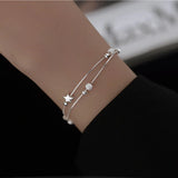925 Sterling Silver Charm Bracelet & Bangle bead Chain Adjustable Charm Bracelet