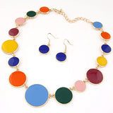 Colorful Enamel Dot Round Choker Collar Necklace for Women