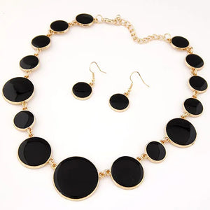 Colorful Enamel Dot Round Choker Collar Necklace for Women