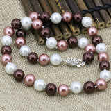Multicolor Shell Simulated-Pearl 10mm Beads Necklace Choker