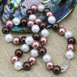 Multicolor Shell Simulated-Pearl 10mm Beads Necklace Choker