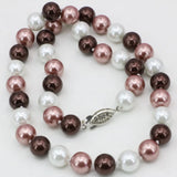 Multicolor Shell Simulated-Pearl 10mm Beads Necklace Choker