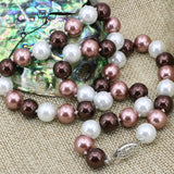Multicolor Shell Simulated-Pearl 10mm Beads Necklace Choker