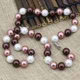 Multicolor Shell Simulated-Pearl 10mm Beads Necklace Choker