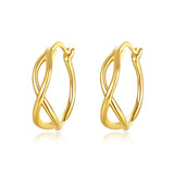 Sterling Silver Plated Ear Buckle Japanese and Double Ring Ear Bone Pin Ring