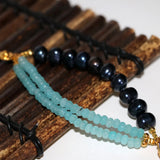 Amazonite and Pearl Beads Bracelet with Cloisonne Charms
