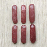 6pcs Strawberry Stone Oval Pendants for Bracelets Jewelry Making