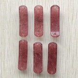 6pcs Strawberry Stone Oval Pendants for Bracelets Jewelry Making