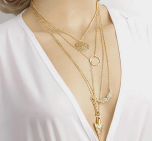 Angel Wings Arrow Bib Collar Necklaces Chunky Layers Exaggerated Necklace