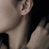 Men Boys Pyramid Cone Stud Earrings 925 Silver Jewelry Punk Accessories