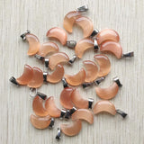 50pcs Coffee Moon Cat's Eye Stone Pendants for DIY Jewelry Making