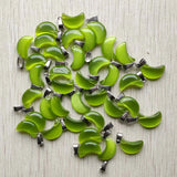 50pcs Green Moon Cat's Eye Stone Pendants for DIY Jewelry Making