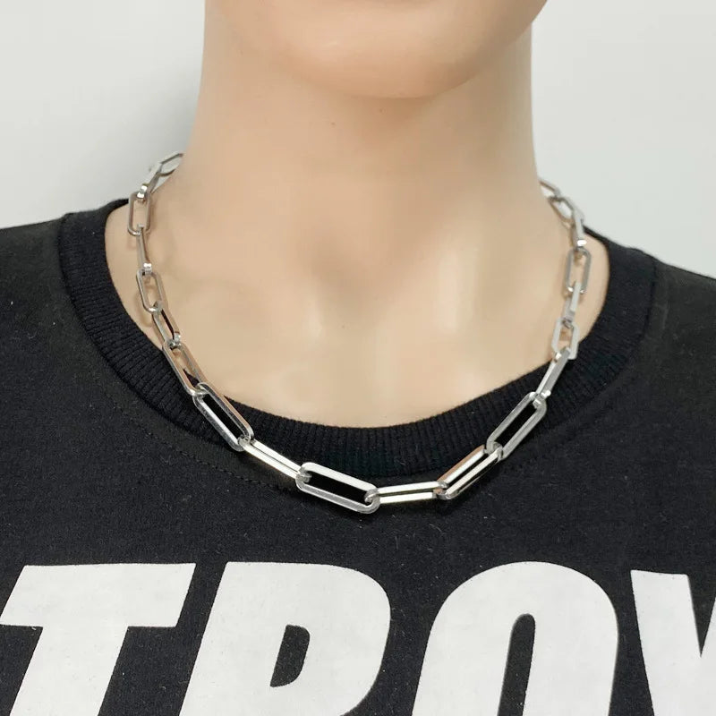 Titanium Steel Chain Necklace Stainless Steel Sweater Chain Men's Jewelry
