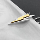 Stainless Steel Lightning Pendant Hip-Hop Jewelry