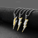 Stainless Steel Lightning Pendant Hip-Hop Jewelry