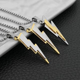 Stainless Steel Lightning Pendant Hip-Hop Jewelry