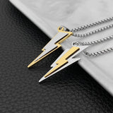 Stainless Steel Lightning Pendant Hip-Hop Jewelry