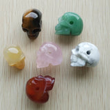 6pcs Natural Stone Skull Head Charms Pendants for Jewelry Making