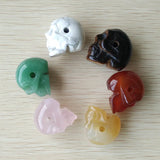 6pcs Natural Stone Skull Head Charms Pendants for Jewelry Making