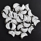50pcs Natural Crystal Moon Charms Pendants for Jewelry Making