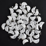 50pcs Natural Crystal Moon Charms Pendants for Jewelry Making