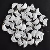50pcs Natural Crystal Moon Charms Pendants for Jewelry Making