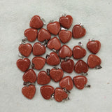 Sand Stone Heart Pendants Charms for DIY Jewelry Making 16mm