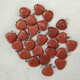 Sand Stone Heart Pendants Charms for DIY Jewelry Making 16mm