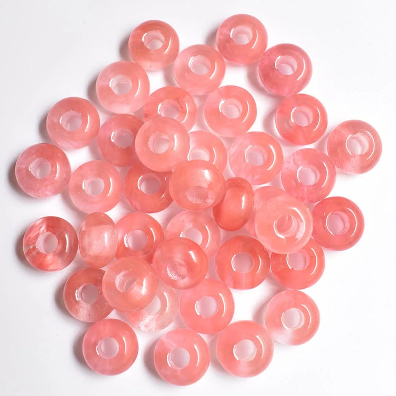 Watermelon Red Stone Round Charms Beads 8x14mm 50pcs