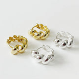 925 Sterling Silver Ear Bone Ring Twist Earrings