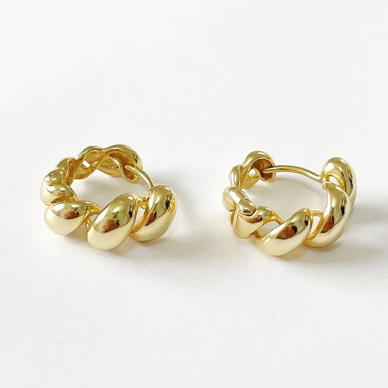 925 Sterling Silver Ear Bone Ring Twist Earrings