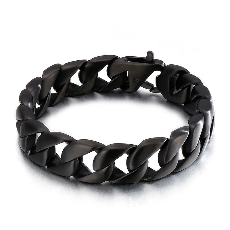 Men's Stainless Steel Bracelet with Glossy Vacuum Plating