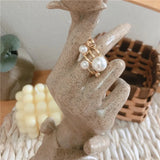 Hollow-Out Inlaid Pearl Bracelet Ring Hand Ornaments